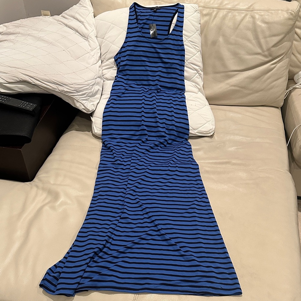 The Limited Blue and Black Striped Maxi Dress